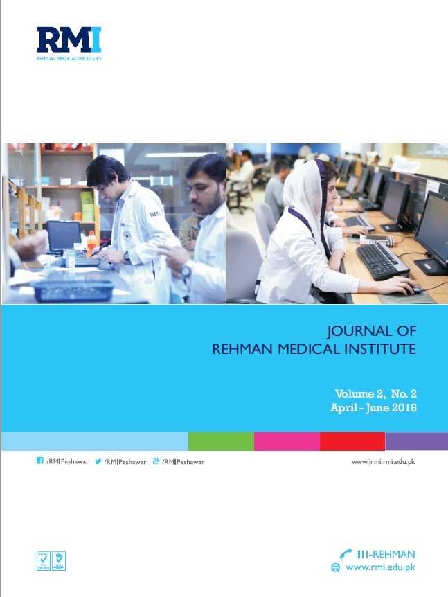 					View Vol. 2 No. 4 (2016): Journal of Rehman Medical Institute
				